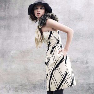 Anthropologie Dashed Gilt Brocade Dress